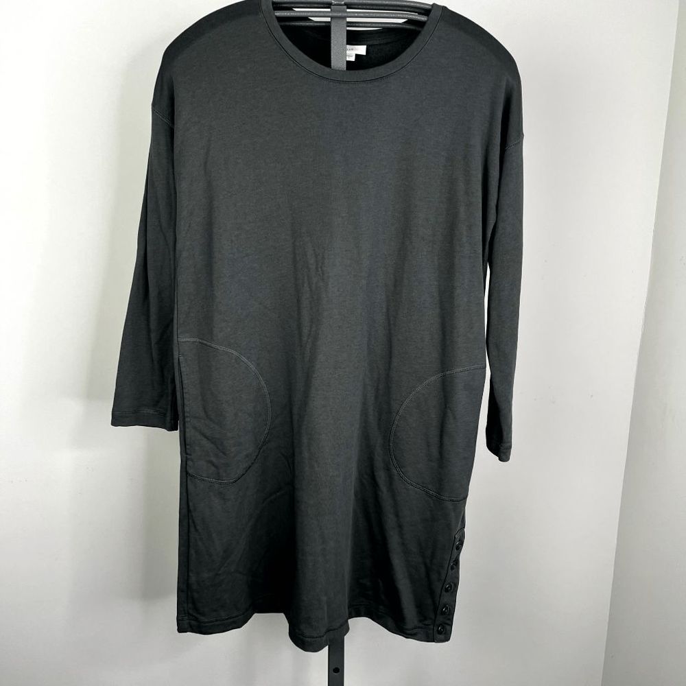 J.Jill Tunic Sweater Dress Cotton Modal Rayon Blend Size Large with side Snaps